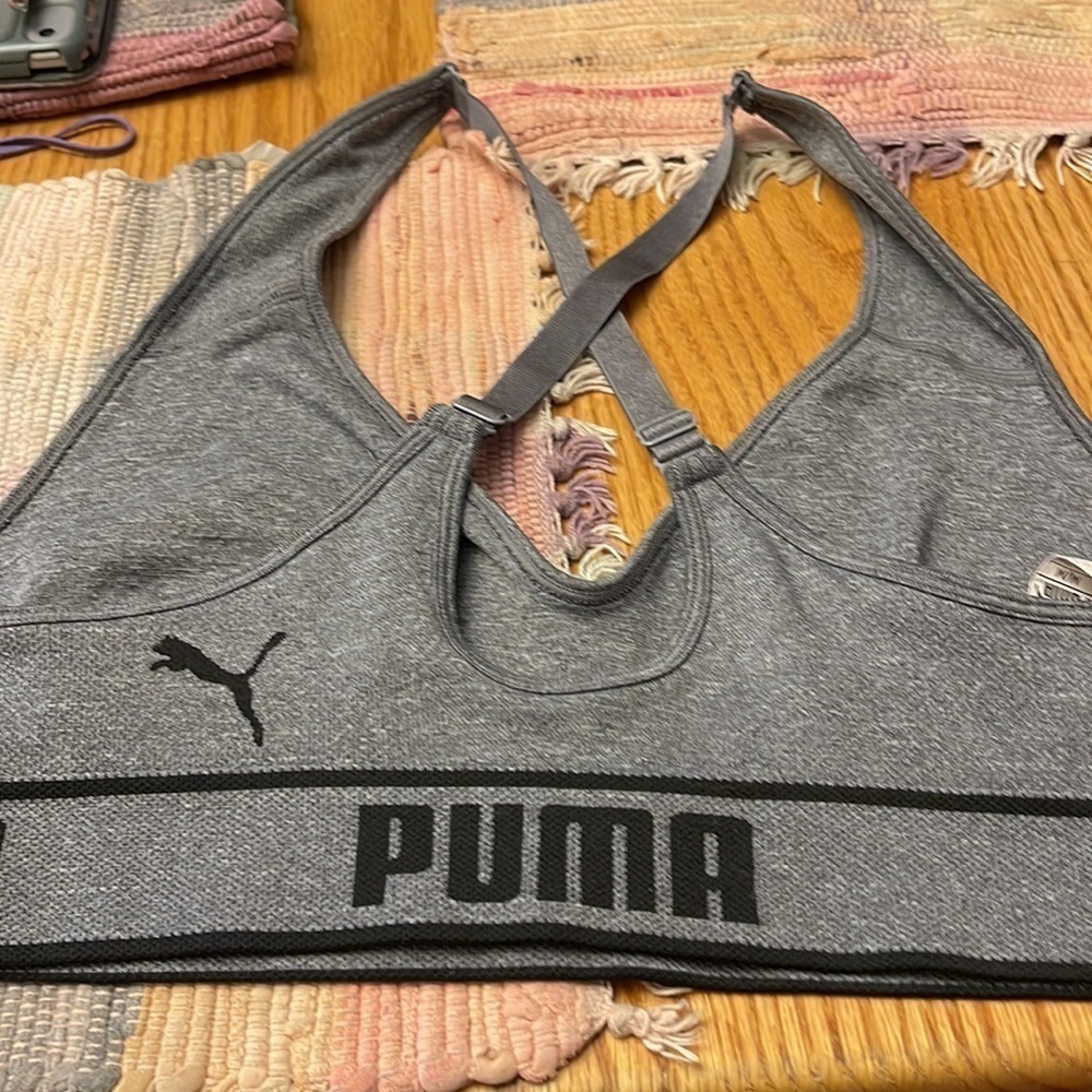 Puma Womens Sports Bra Gray Medium - Picture 4 of 4